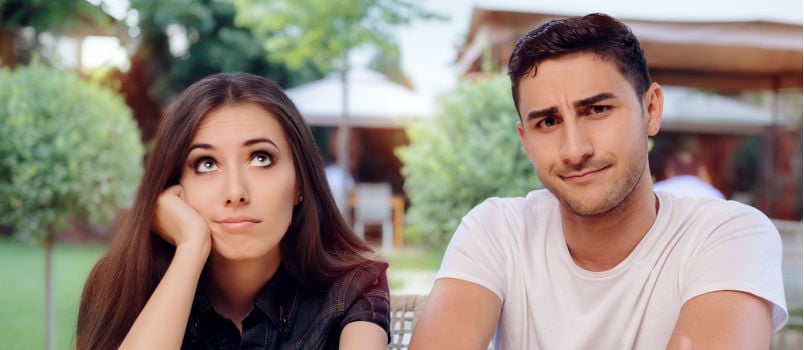 Couple on boring date