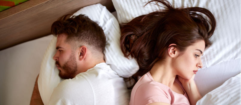 Couple having problem in bed