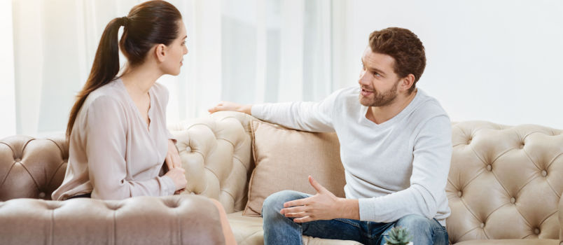 Couple talking to each other