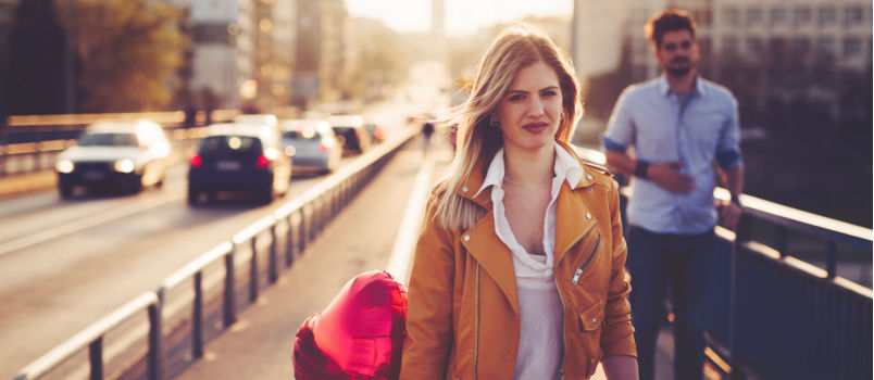 Couple having argument after break up