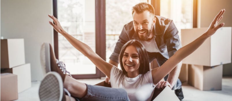 Happy couple having fun