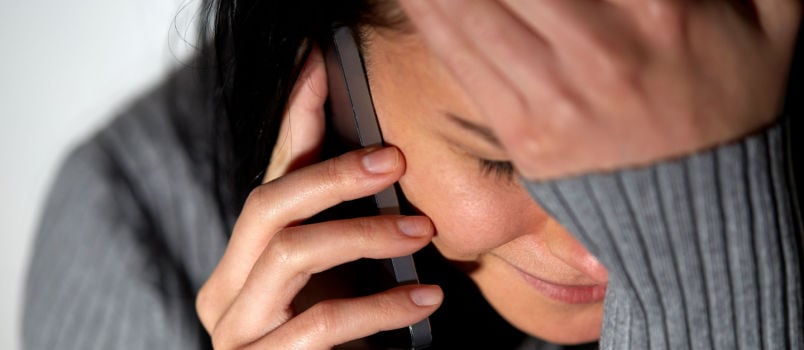 Woman talking over the call