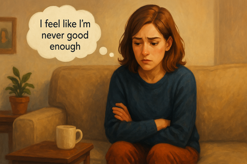 Woman feeling insufficient