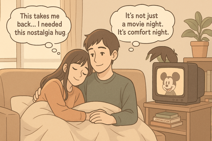 Couple watching TV show