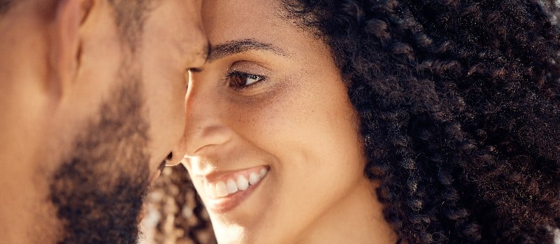 Close couple love moment