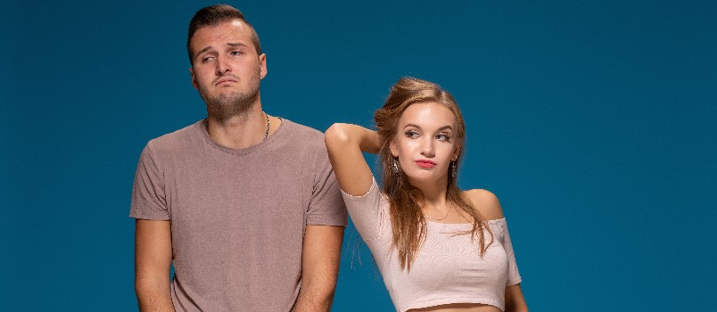 Women being annoyed with her husband