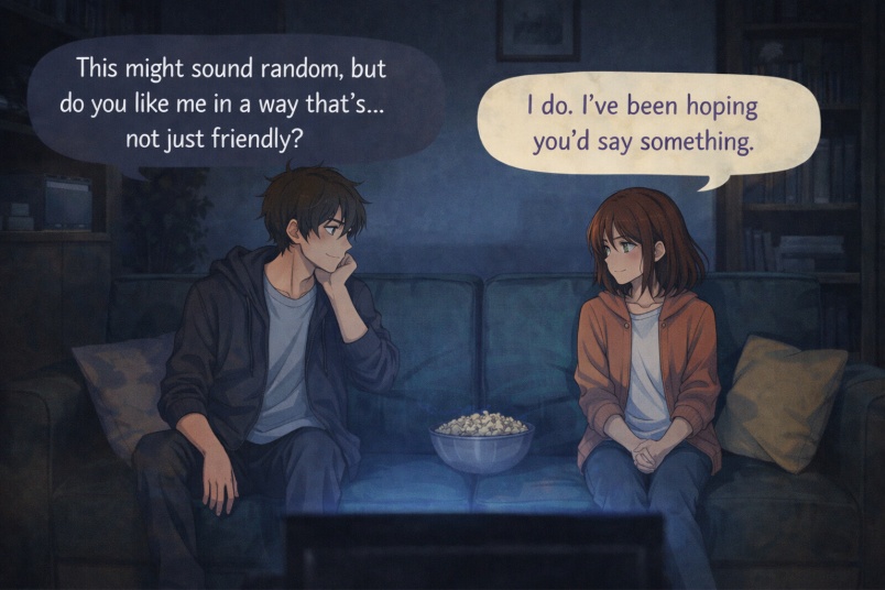 Couch during a movie