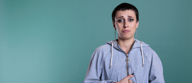 Sad women looking at camera