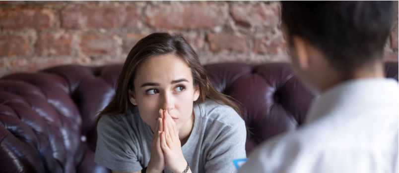 Young women visiting therapist
