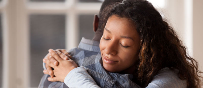 Couple hugging each other