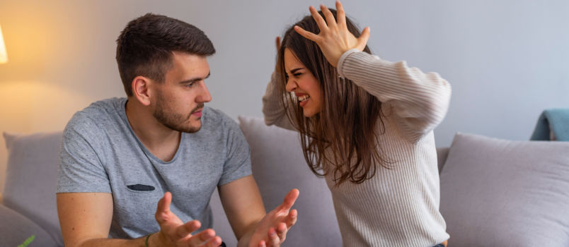 Angry couple having argument