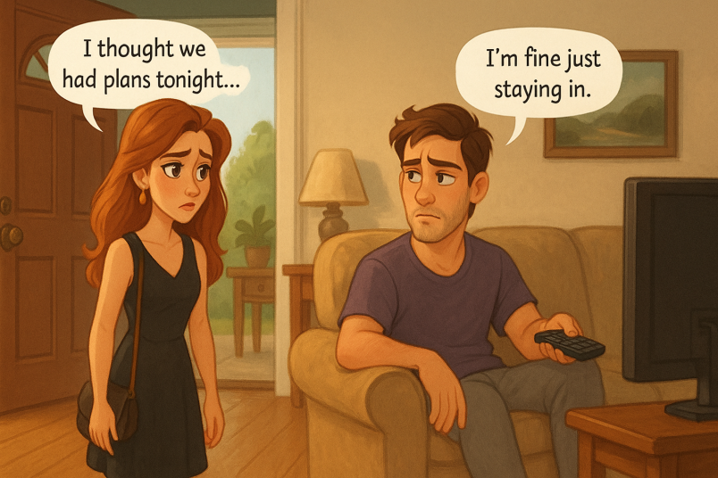 Man being cold towards woman