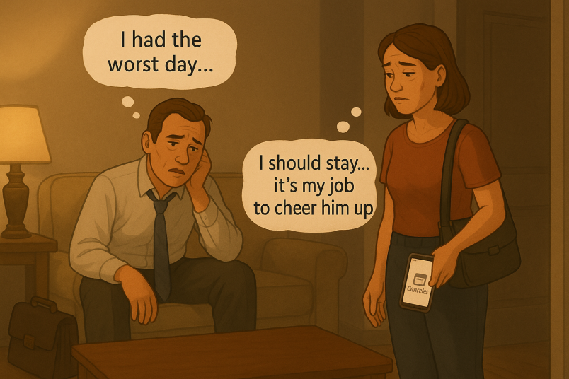 Man talking about his day
