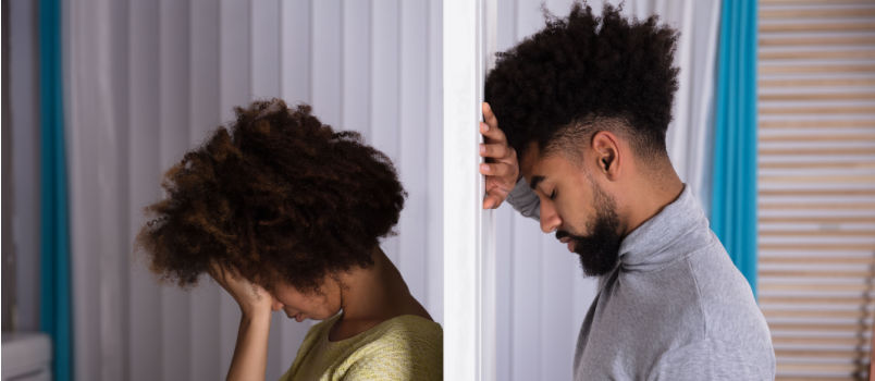 Young unhappy couple