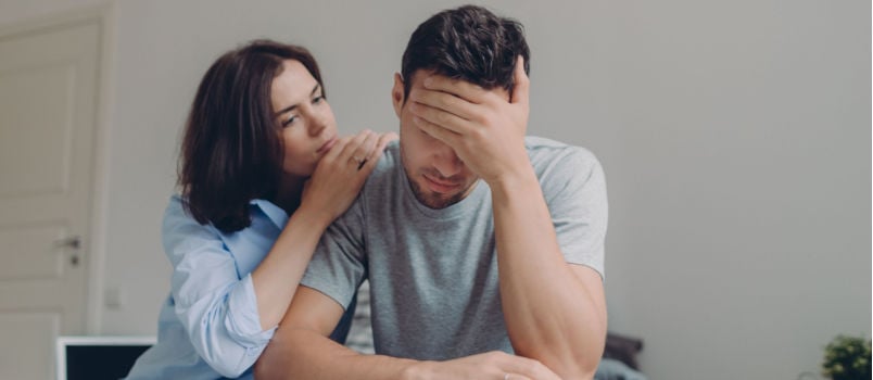 Female consoling her boyfriend