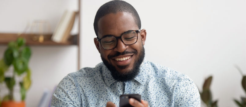 African business man using phone
