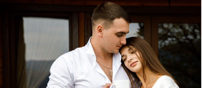 Couple having intimate moment