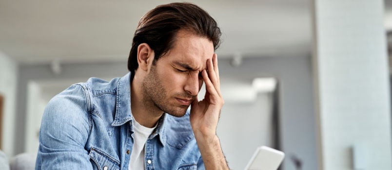 Young man using smartphone