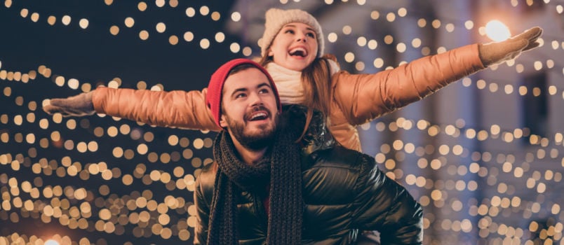 Couple having fun during Christmas