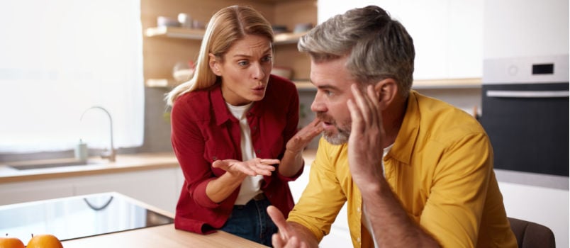 Senior couple having argument