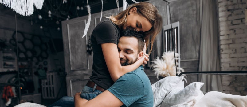 Couple hugging each other