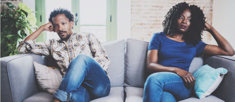 Young displaced black couple