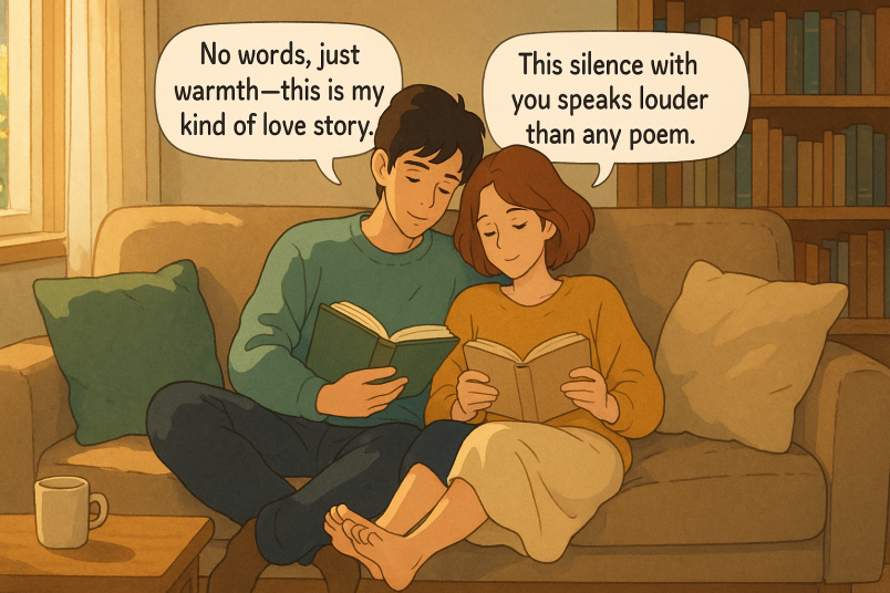 A quiet night reading together