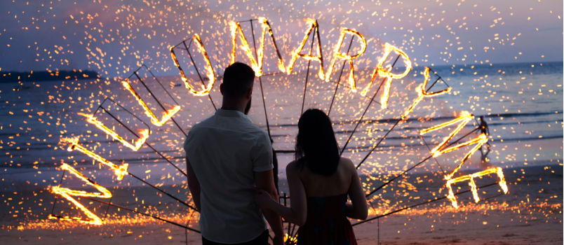 Man surprising woman