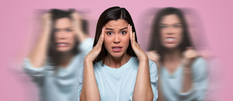 Woman having mental disorder