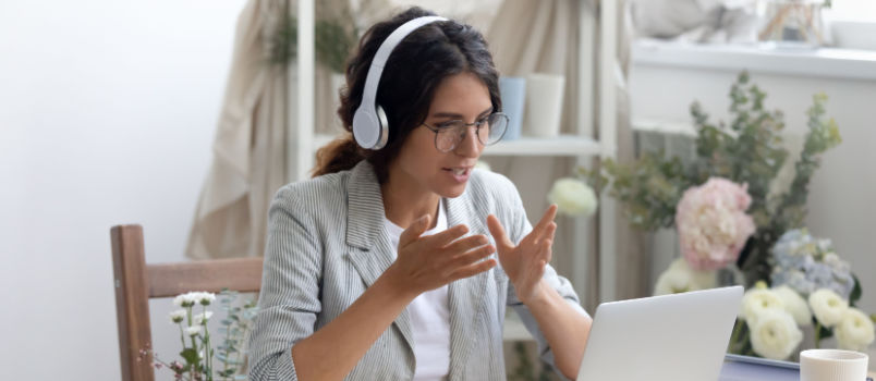 Woman working on computer