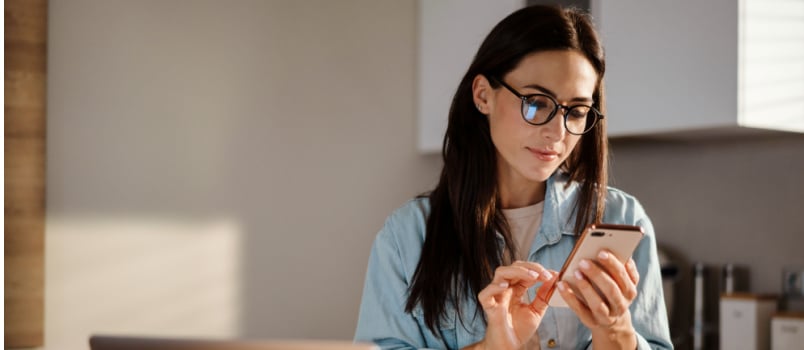 Beautiful woman using smartphone