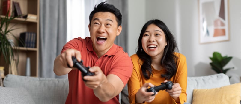 Korean couple playing game