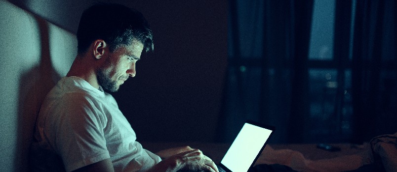 Man working on laptop