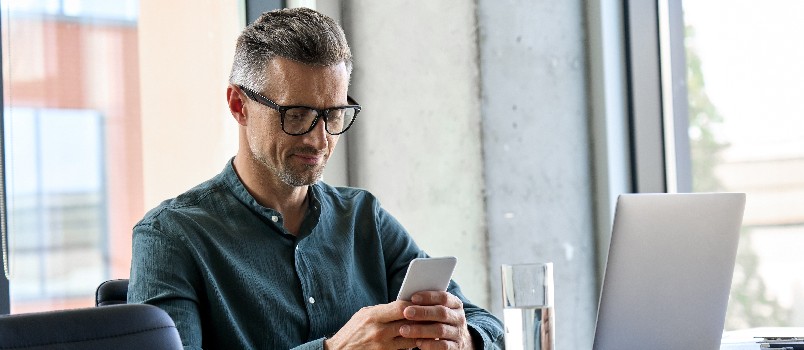 Business man using smartphone