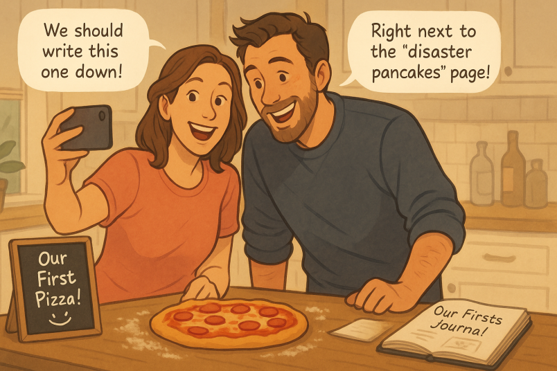 Couple documenting firsts