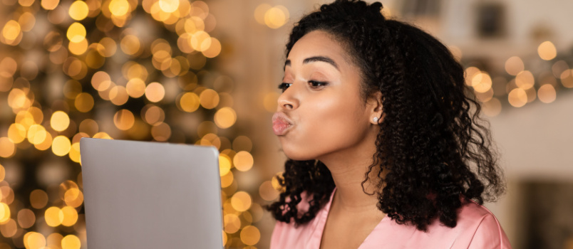Girl chatting on laptop
