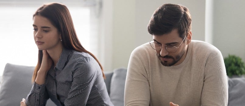 Young couple having conflicts