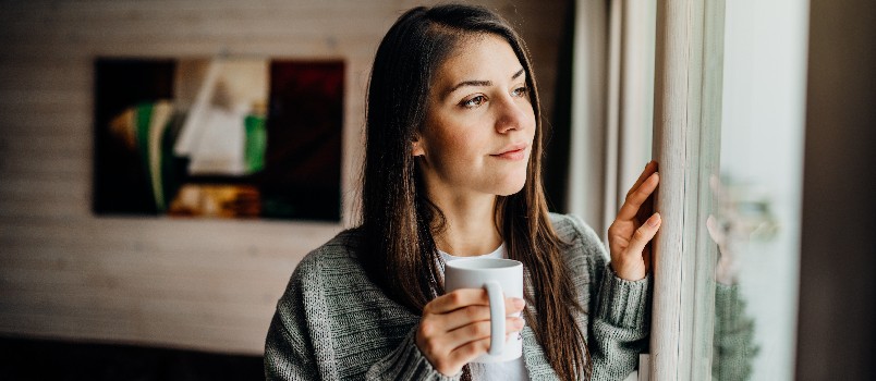 Young woman spending time at home