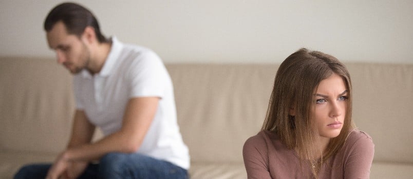 Sad couple not talking to each other