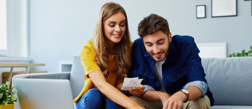 Couple paying their bills 