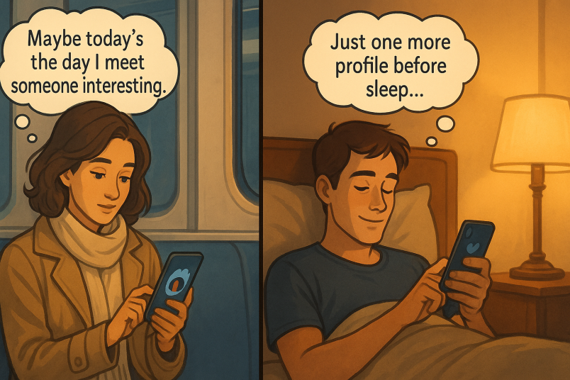 Boy & girl searching for perfect match