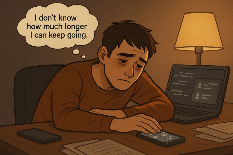 Boy is tired of swiping online