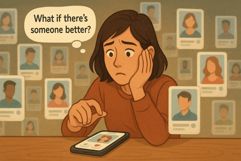 Girl overwhelmed with many options