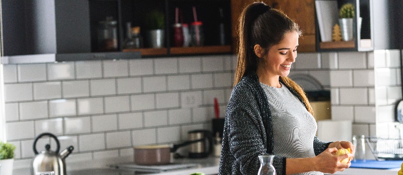 Smiling young pregnant woman