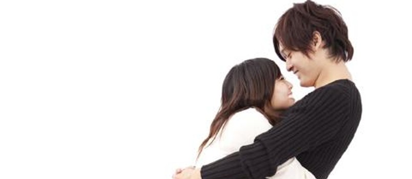 couple hug each other and smiling