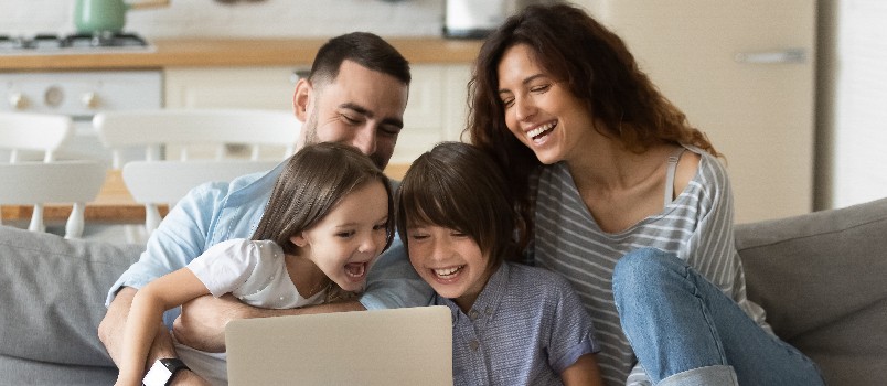Happy family enjoying together