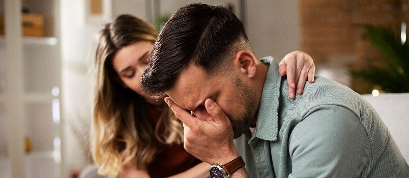 Young man having problem