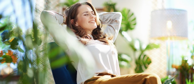 Happy woman relaxing 