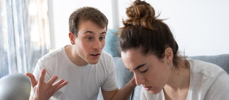 Young couple having argument 