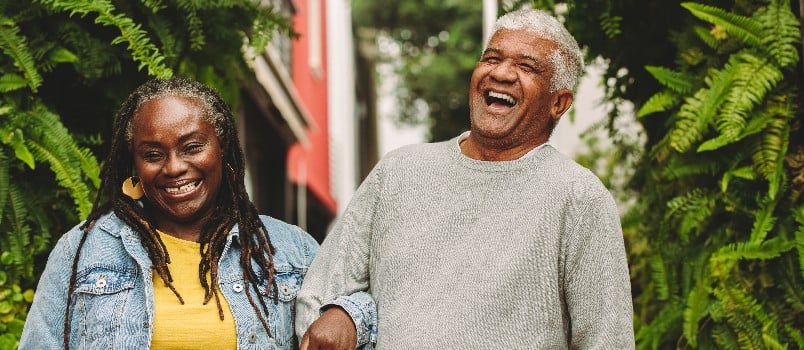 Romantic senior couple